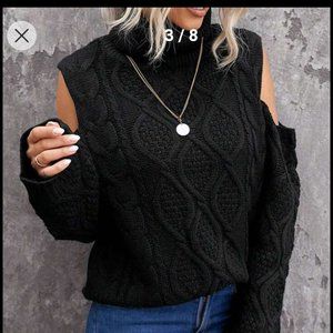 Knitted Cutout Shoulder sweater NWOT